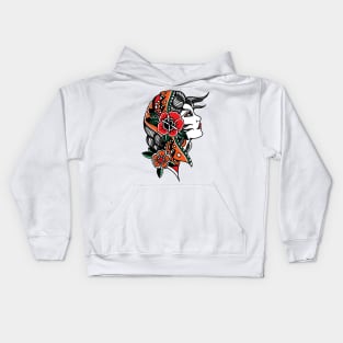 gypsy girl tattoo Kids Hoodie